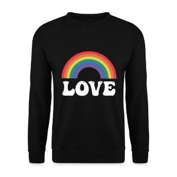 Rainbow Love - Unisex Sweatshirt - black - Front - Alina (178cm) & Michal (187cm)