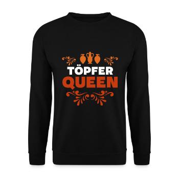 Töpfer Queen - Unisex Pullover - Schwarz - Vorne - Alina (178cm) & Michal (187cm)