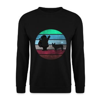 Santa Claus and Frenchie,French Bulldog - Unisex Sweatshirt - black - Front - Alina (178cm) & Michal (187cm)