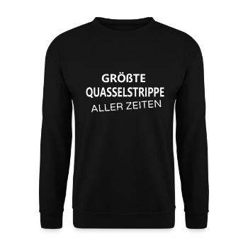 Quasselstrippe - Unisex Pullover - Schwarz - Vorne - Alina (178cm) & Michal (187cm)