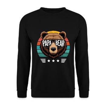 Father's Day Dad Bear Retro Father Kids Birthday - Unisex Sweatshirt - black - Front - Alina (178cm) & Michal (187cm)