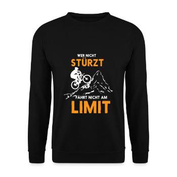 Who does not crash mountain bike gift - Unisex Sweatshirt - black - Front - Alina (178cm) & Michal (187cm)