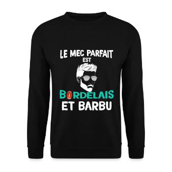 Le mec parfait est bordelais et barbu - Sweat-shirt Unisexe - noir - Devant - Alina (178cm) & Michal (187cm)