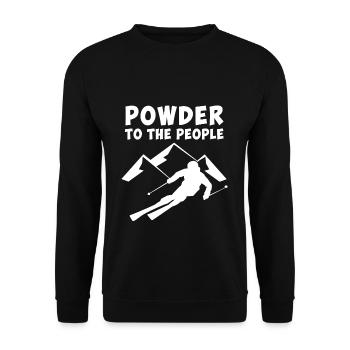 Powder to the people Pulverschnee für die Menschen - Unisex Pullover - Schwarz - Vorne - Alina (178cm) & Michal (187cm)