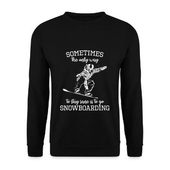 Snowboard Snowboarding Snowboarder - Unisex Sweatshirt - black - Front - Alina (178cm) & Michal (187cm)