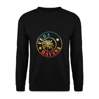 cuba habana retro circle - Unisex Pullover - Schwarz - Vorne - Alina (178cm) & Michal (187cm)