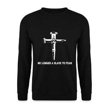 No Longer a Slave To Fear – Christian - Unisex Sweatshirt - black - Front - Alina (178cm) & Michal (187cm)