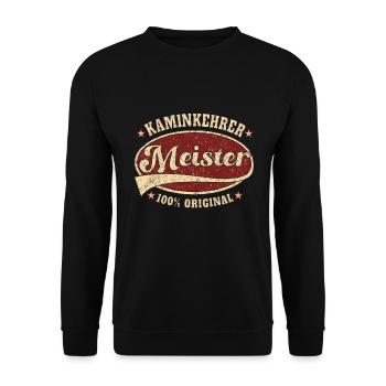 Kaminkehrer Meister 100 % original - Unisex Pullover - Schwarz - Vorne - Alina (178cm) & Michal (187cm)
