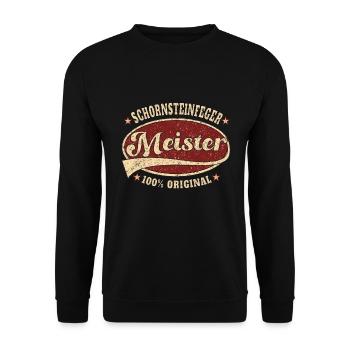 Schornsteinfeger Meister 100 % original - Unisex Pullover - Schwarz - Vorne - Alina (178cm) & Michal (187cm)