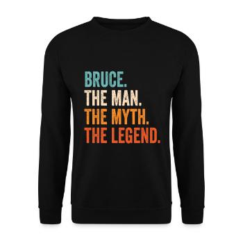 Bruce The Man The Myth The Legend - Unisex Sweatshirt - black - Front - Alina (178cm) & Michal (187cm)