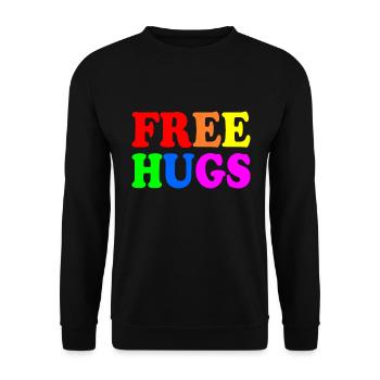 Free hugs - Sweat-shirt Unisexe - noir - Devant - Alina (178cm) & Michal (187cm)