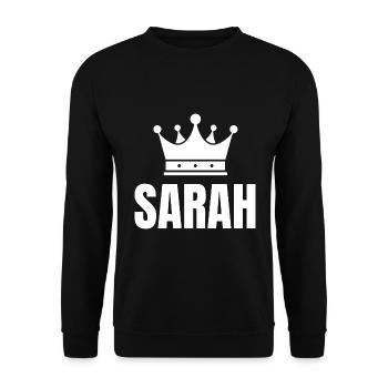 Sarah Krone Prinzessin Geburtstag - Unisex Pullover - Schwarz - Vorne - Alina (178cm) & Michal (187cm)