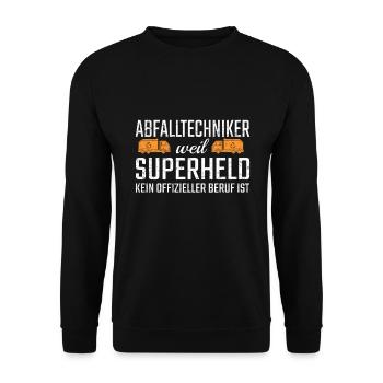 Waste Technician Superhero - Unisex Sweatshirt - black - Front - Alina (178cm) & Michal (187cm)