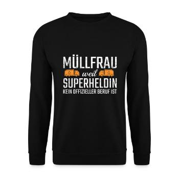 Garbage Woman Superheroine - Unisex Sweatshirt - black - Front - Alina (178cm) & Michal (187cm)