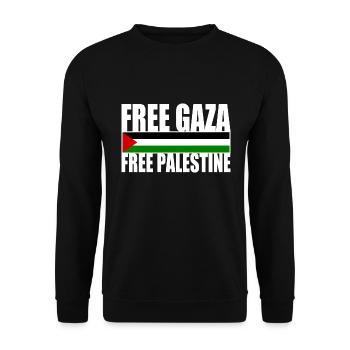 Free gaza free palestine - Unisex Sweatshirt - black - Front - Alina (178cm) & Michal (187cm)