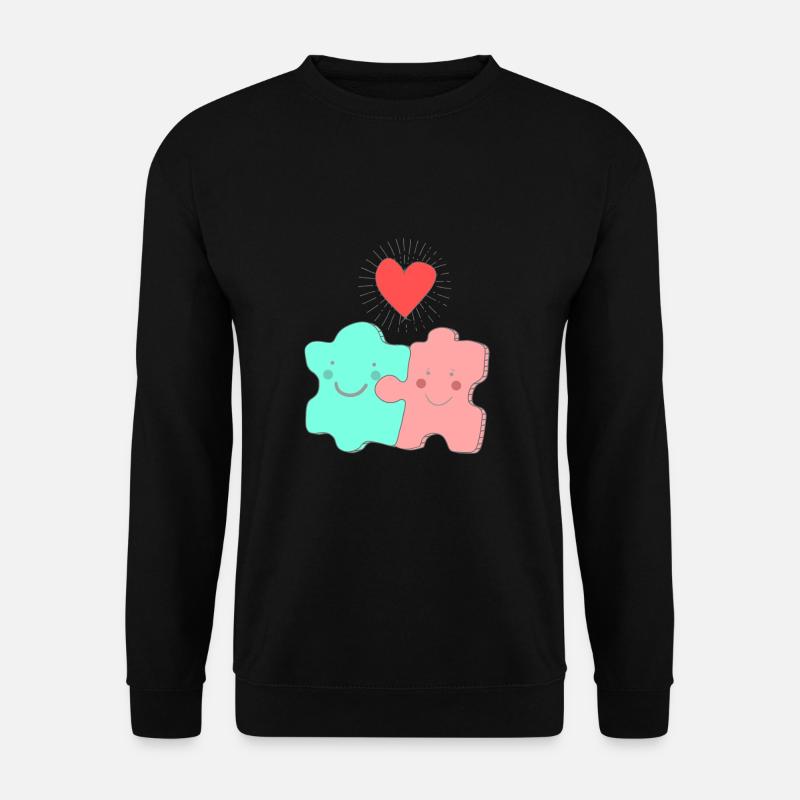 Puzzle love engagement and wedding - Unisex Sweatshirt - black