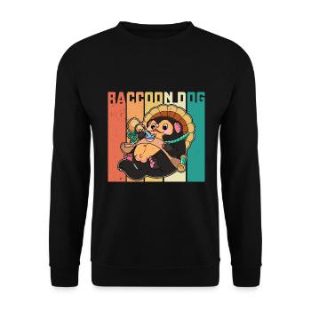 chien raton laveur chien raton laveur Enok Japon - Sweat-shirt Unisexe - noir - Devant - Alina (178cm) & Michal (187cm)