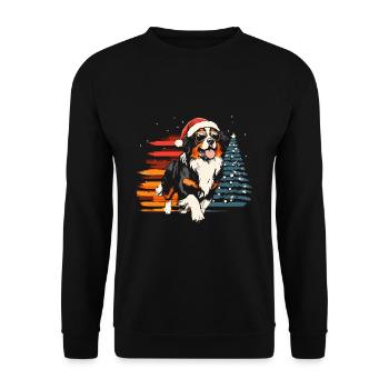 Cooler Berner Sennenhund Weihnachten - Unisex Pullover - Schwarz - Vorne - Alina (178cm) & Michal (187cm)