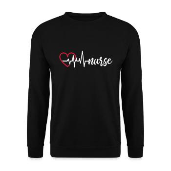 Heart Beat Nurse - Sweat-shirt Unisexe - noir - Devant - Alina (178cm) & Michal (187cm)