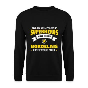Bordelais cadeau drôle homme bordeaux - Sweat-shirt Unisexe - noir - Devant - Alina (178cm) & Michal (187cm)