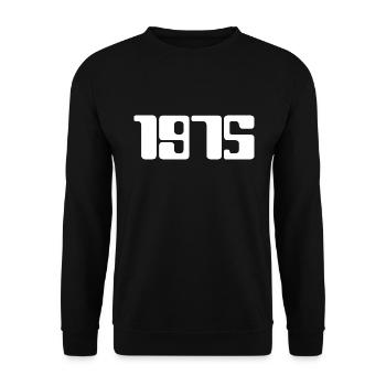 1975 (White Text) - Unisex Sweatshirt - black - Front - Alina (178cm) & Michal (187cm)