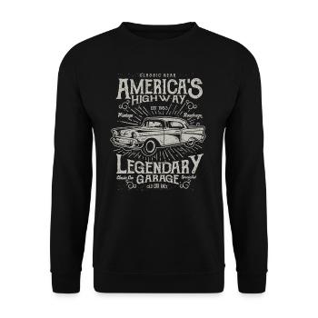 Americas Highway - Unisex Pullover - Schwarz - Vorne - Alina (178cm) & Michal (187cm)