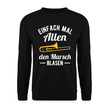 Posaunist Musiker Posaune Orchester Blasmusik - Unisex Pullover - Schwarz - Vorne - Alina (178cm) & Michal (187cm)