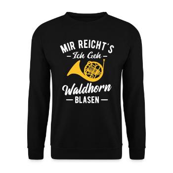 Waldhorn Hornist Orchester Musiker Horn Blasmusik - Unisex Pullover - Schwarz - Vorne - Alina (178cm) & Michal (187cm)