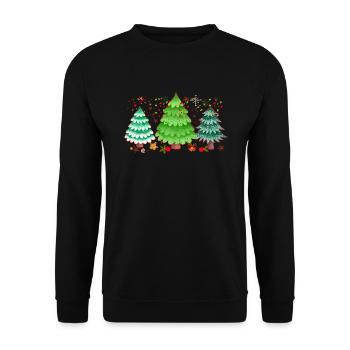 Christmas trees, Merry Christmas Trees, Xmas - Unisex Sweatshirt - black - Front - Alina (178cm) & Michal (187cm)
