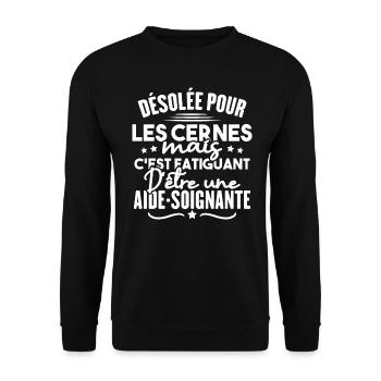 aide-soignante / cadeau humour aide-soignante - Sweat-shirt Unisexe - noir - Devant - Alina (178cm) & Michal (187cm)