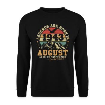 August 1943 vintage retro anniversary 1943 - Unisex Sweatshirt - black - Front - Alina (178cm) & Michal (187cm)