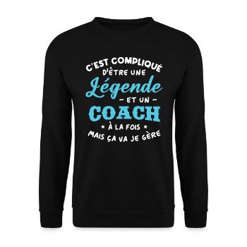 Legend and Coach - Unisex Sweatshirt - black - Front - Alina (178cm) & Michal (187cm)