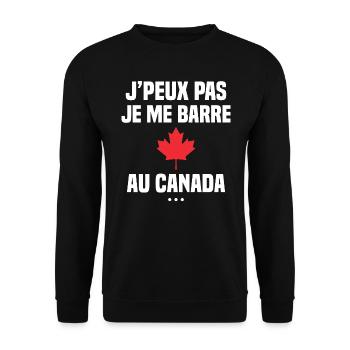 Je peux pas je me barre au Canada - Sweat-shirt Unisexe - noir - Devant - Alina (178cm) & Michal (187cm)
