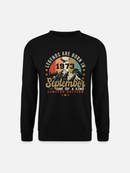 September 1973, Jahrgang 1973 geboren im September - Unisex Pullover - Schwarz