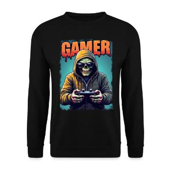 Zombie Gamer avec capot et manette - Sweat-shirt Unisexe - noir - Devant - Alina (178cm) & Michal (187cm)