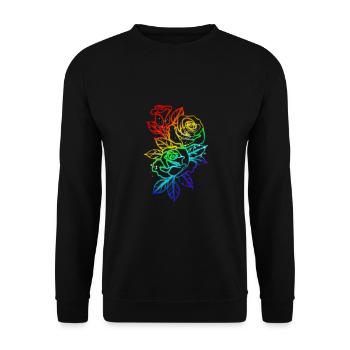 LGBT Roses Chemise Fleurs Esthétique Rétro élégant - Sweat-shirt Unisexe - noir - Devant - Alina (178cm) & Michal (187cm)