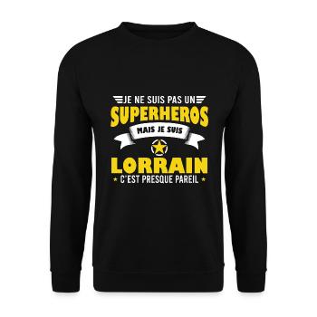 Lorrain cadeau drôle région Lorraine - Sweat-shirt Unisexe - noir - Devant - Alina (178cm) & Michal (187cm)