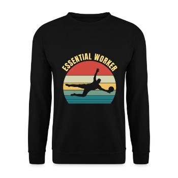 Lustiger Fußballtorwart Torwart Fußballspieler - Unisex Pullover - Schwarz - Vorne - Alina (178cm) & Michal (187cm)