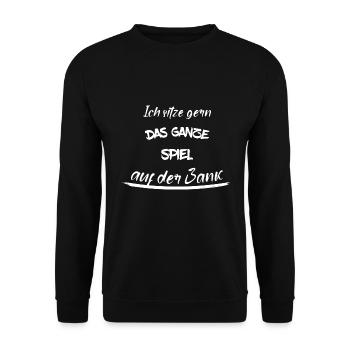 lustiges Mannschaftssport Outfit Fussball,Handball - Unisex Pullover - Schwarz - Vorne - Alina (178cm) & Michal (187cm)