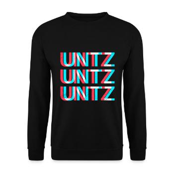 Untz Untz Techno Rave Club Electro Music Raver - Unisex Sweatshirt - black - Front - Alina (178cm) & Michal (187cm)