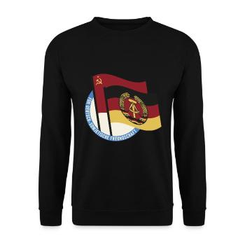 Für Deutsch Sowjetische Freundschaft Ossi DDR - Unisex Pullover - Schwarz - Vorne - Alina (178cm) & Michal (187cm)