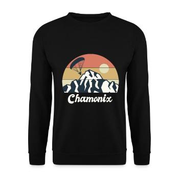 Paragliding Chamonix Mont Blanc - Unisex Sweatshirt - black - Front - Alina (178cm) & Michal (187cm)