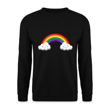 Rainbow | LGBT Rainbow - Unisex Sweatshirt - black - Front - Alina (178cm) & Michal (187cm)
