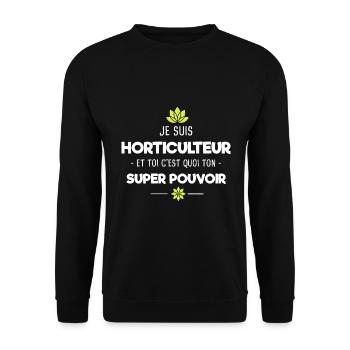 Horticulteur / Horticulture Plante - Sweat-shirt Unisexe - noir - Devant - Alina (178cm) & Michal (187cm)