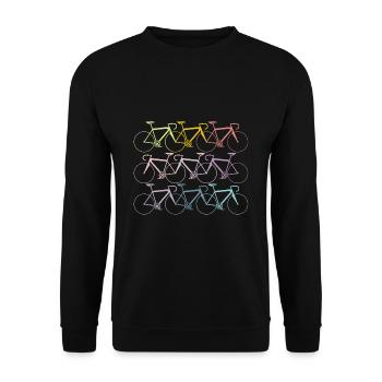 Vélos dans l'idée de cadeau pastel de couleurs arc-en-ciel - Sweat-shirt Unisexe - noir - Devant - Alina (178cm) & Michal (187cm)
