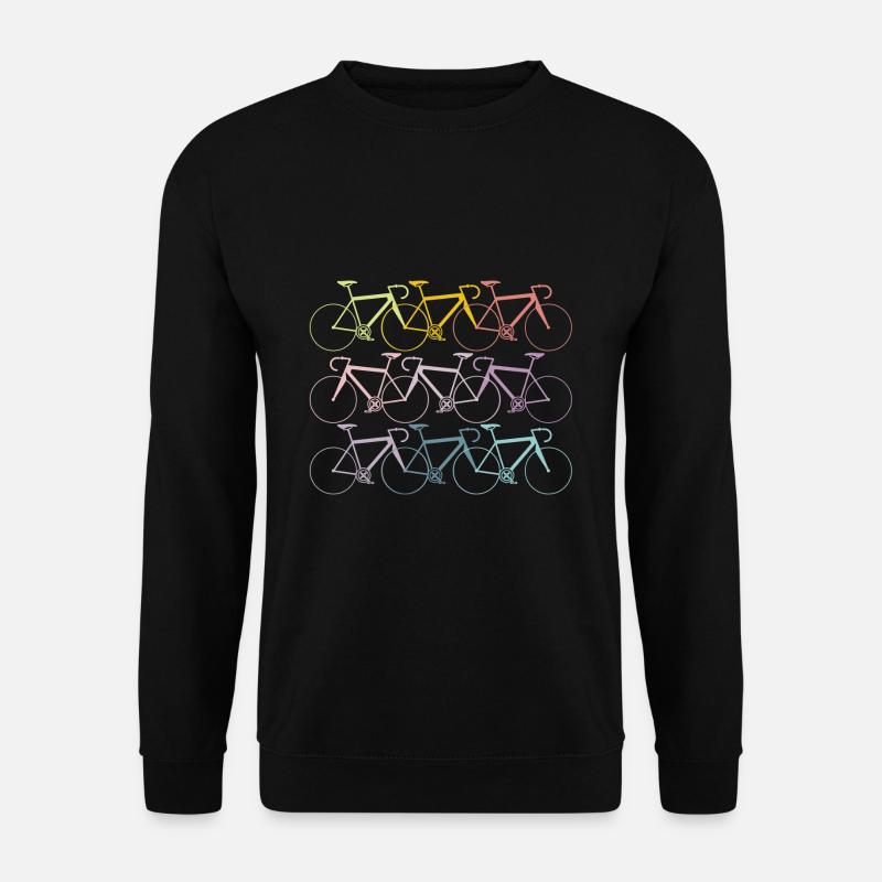 Fahrräder in Regenbogenfarben Pastell Geschenkidee - Unisex Pullover - Schwarz