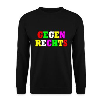 Gegen rechts - Unisex Pullover - Schwarz - Vorne - Alina (178cm) & Michal (187cm)