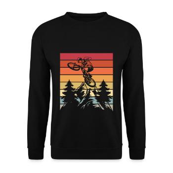 BMX cooles Retro Fan Geschenk Motiv für Junge Mädc - Unisex Pullover - Schwarz - Vorne - Alina (178cm) & Michal (187cm)