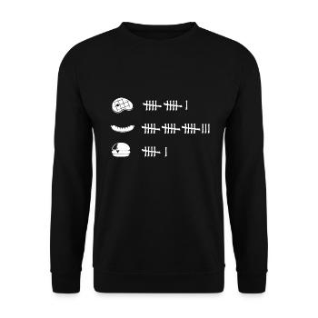 Grillen "all you can eat" Grillabend BBQ Wettessen - Unisex Pullover - Schwarz - Vorne - Alina (178cm) & Michal (187cm)