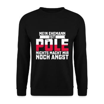 Polen Polnisch Polska Polski Husaria Kavallerie - Unisex Pullover - Schwarz - Vorne - Alina (178cm) & Michal (187cm)